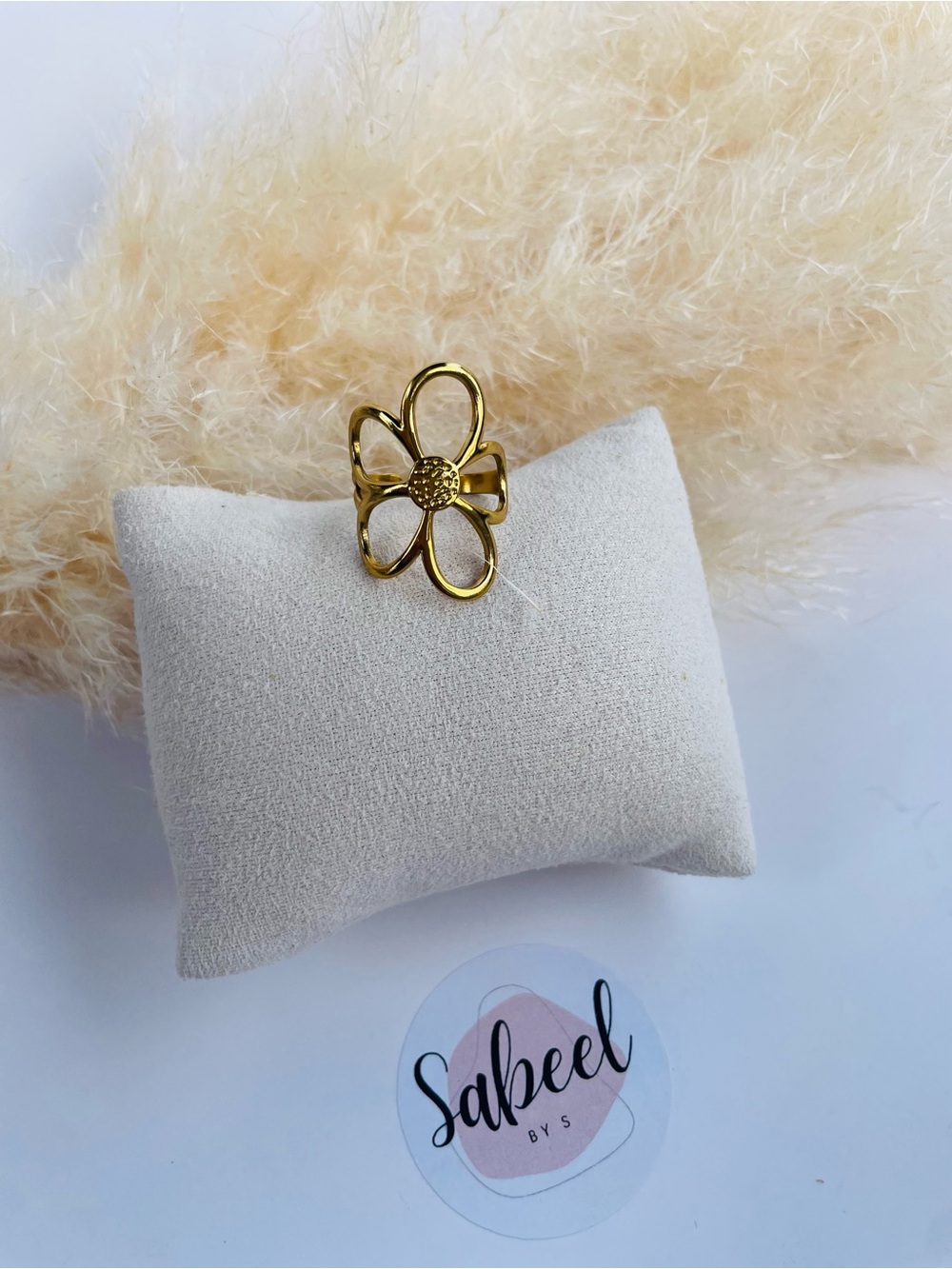 Adjustable Flower Ring Stainless Steel | Bague Fleur Minimaliste
